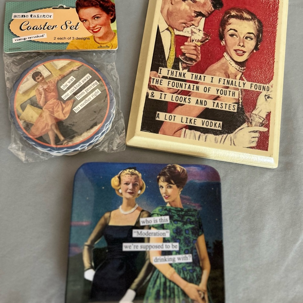 Retro Coaster Set /plate/hanging Art